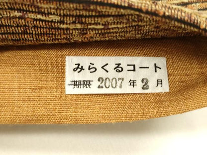 平和屋着物●太鼓柄袋帯　紬地　成り物抽象文　正絹　逸品　DABB3173cm