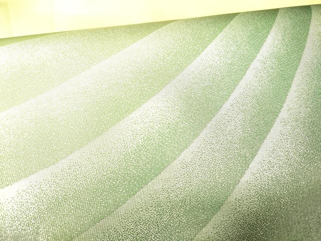 平和屋着物●染色作家 斉藤三才 両面 太鼓柄袋帯 抽象文様 三才鳥 銀糸 引箔 正絹 逸品 DABB3174cm
