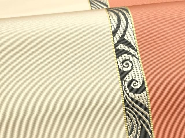 平和屋着物●本場筑前博多織　八寸名古屋帯　流水間道　西村織物謹製　博多金ラベル　証紙付き　正絹　逸品　DABB3178cm