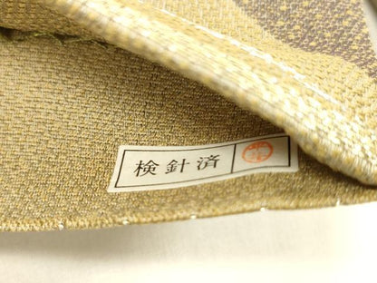 平和屋着物●両面 六通柄袋帯 作家物 抽象文様 春夏秋冬 銀糸 正絹 逸品 DABB3188cm