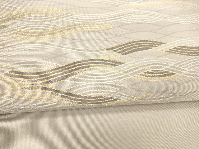 平和屋着物●爪掻き本綴れ 八寸名古屋帯 流水文 金銀糸 正絹 逸品 DABB3196cm