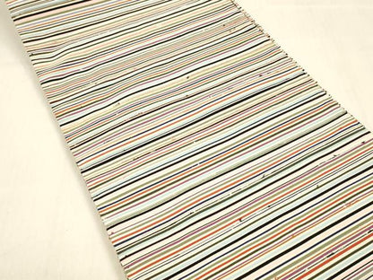 平和屋着物●爪掻き本綴れ　八寸名古屋帯　横段文　銀糸　正絹　逸品　DABB3198cm