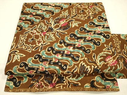 平和屋着物●全通柄九寸名古屋帯 バティック 綿 逸品 DABB3202cm