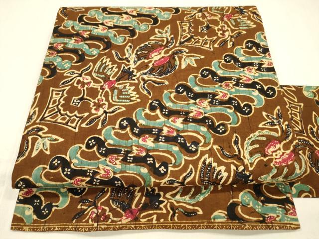 平和屋着物●全通柄九寸名古屋帯 バティック 綿 逸品 DABB3202cm