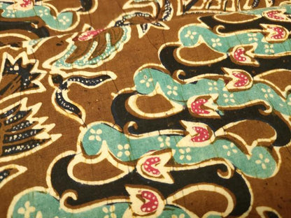 平和屋着物●全通柄九寸名古屋帯 バティック 綿 逸品 DABB3202cm