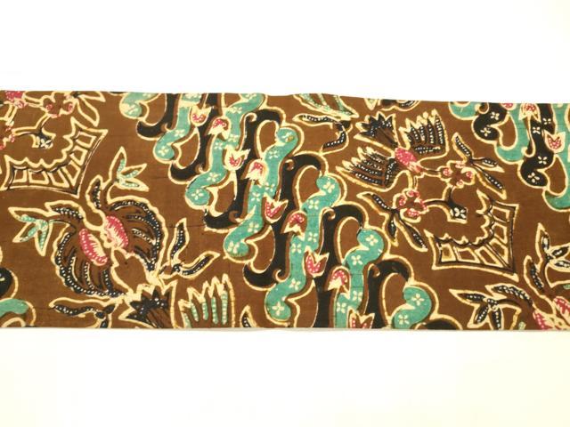 平和屋着物●全通柄九寸名古屋帯 バティック 綿 逸品 DABB3202cm