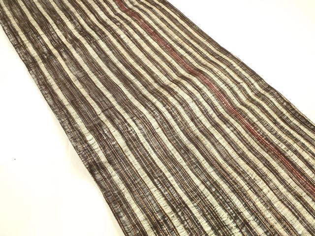 平和屋着物▽つけ帯 スリーシーズン 春夏秋 櫛織 間道 金糸 正絹 逸品 DABB3210cm