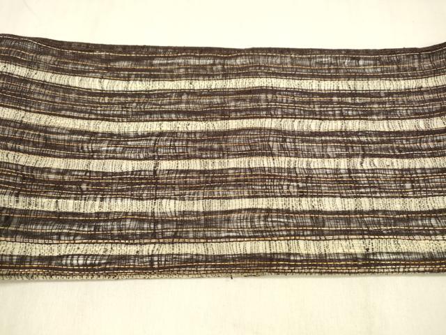 平和屋着物▽つけ帯 スリーシーズン 春夏秋 櫛織 間道 金糸 正絹 逸品 DABB3210cm