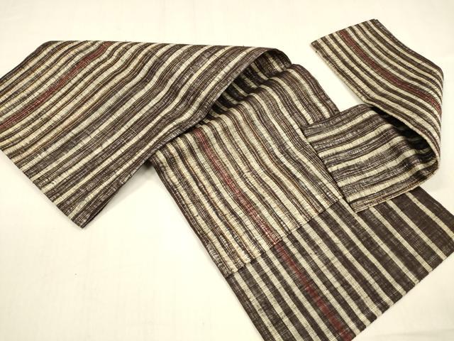 平和屋着物▽つけ帯 スリーシーズン 春夏秋 櫛織 間道 金糸 正絹 逸品 DABB3210cm