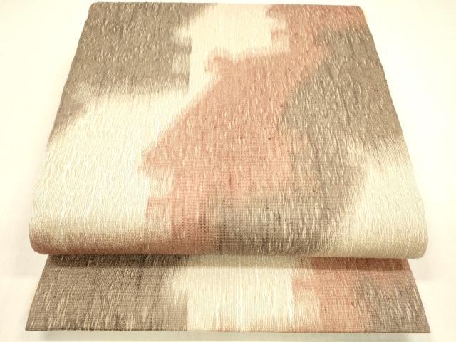 平和屋着物▽全通柄袋帯 スリーシーズン 春夏秋 櫛織 抽象文様 正絹 逸品 DABB3212cm