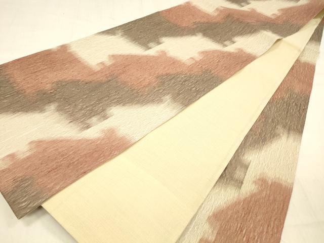 平和屋着物▽全通柄袋帯 スリーシーズン 春夏秋 櫛織 抽象文様 正絹 逸品 DABB3212cm