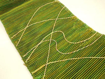 平和屋着物＊夏物 八寸名古屋帯 抽象文様 正絹 逸品 DABB3214cm