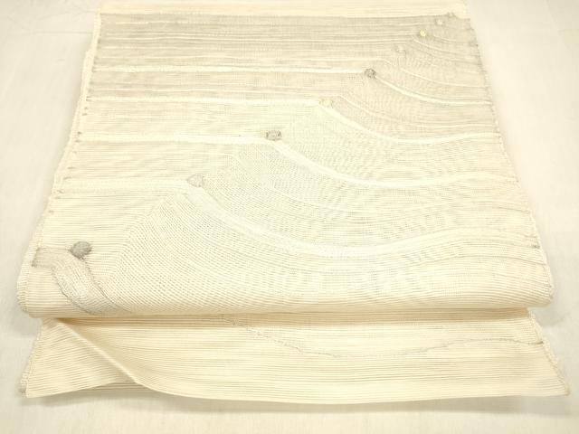 平和屋着物＊夏物 八寸名古屋帯 抽象文様 金銀糸 正絹 逸品 DABB3218cm