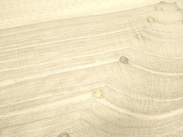 平和屋着物＊夏物 八寸名古屋帯 抽象文様 金銀糸 正絹 逸品 DABB3218cm