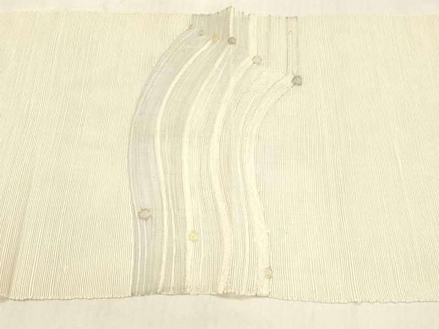平和屋着物＊夏物 八寸名古屋帯 抽象文様 金銀糸 正絹 逸品 DABB3218cm