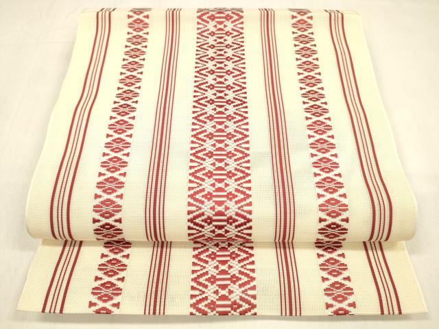 平和屋着物＊夏物 本場筑前博多織 八寸名古屋帯 紗献上 正絹 逸品 DABB3222cm