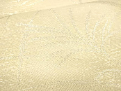 平和屋着物＊夏物 六通柄袋帯 草葉文 銀糸 正絹 逸品 DABB3227cm