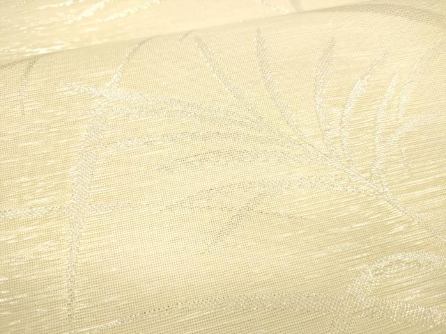 平和屋着物＊夏物 六通柄袋帯 草葉文 銀糸 正絹 逸品 DABB3227cm