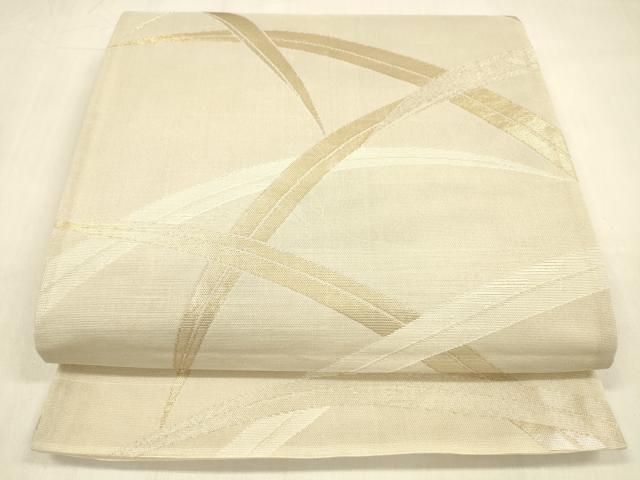 平和屋着物＊夏物 六通柄袋帯 草葉文 金糸 正絹 逸品 DABB3228cm
