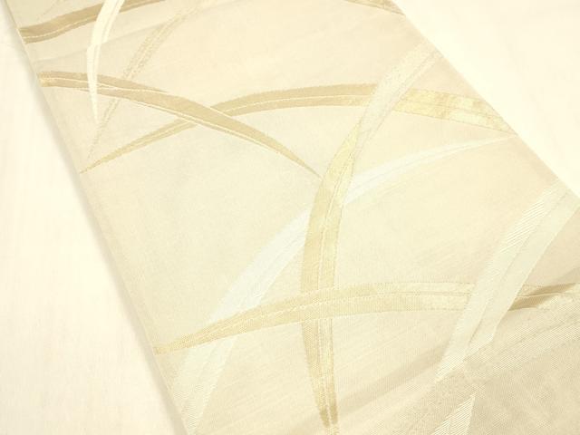 平和屋着物＊夏物 六通柄袋帯 草葉文 金糸 正絹 逸品 DABB3228cm