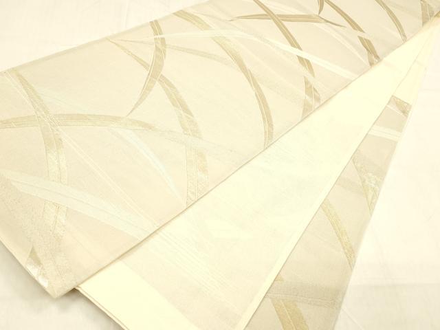 平和屋着物＊夏物 六通柄袋帯 草葉文 金糸 正絹 逸品 DABB3228cm