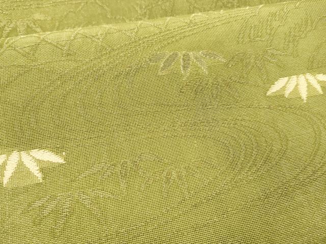 平和屋着物＊夏物 六通柄袋帯 流水笹の葉花文 金銀糸 正絹 逸品 DABB3229cm