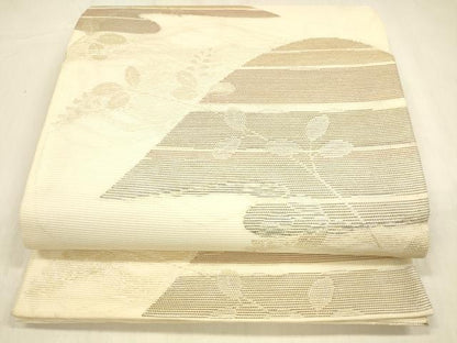 平和屋着物＊夏物 六通柄袋帯 草葉文 金糸 正絹 逸品 DABB3230cm