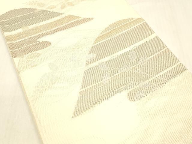 平和屋着物＊夏物 六通柄袋帯 草葉文 金糸 正絹 逸品 DABB3230cm