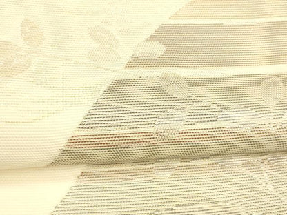 平和屋着物＊夏物 六通柄袋帯 草葉文 金糸 正絹 逸品 DABB3230cm