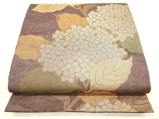 平和屋着物＊夏物 六通柄 本袋帯 紫陽花 金糸 正絹 逸品 DABB3235cm