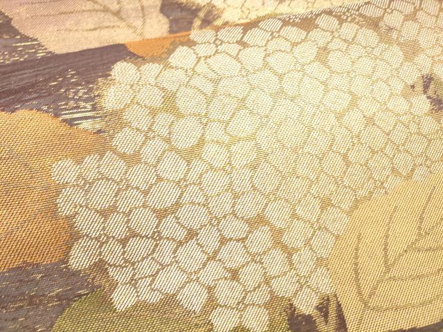 平和屋着物＊夏物 六通柄 本袋帯 紫陽花 金糸 正絹 逸品 DABB3235cm