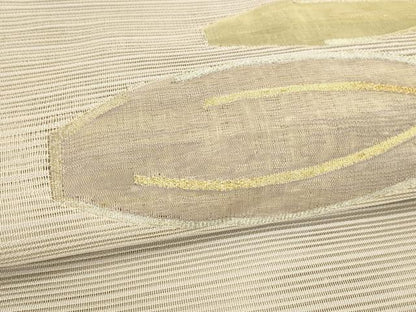 平和屋着物＊夏物 絽綴れ 八寸名古屋帯 抽象文様 金銀糸 正絹 逸品 DABB3241cm