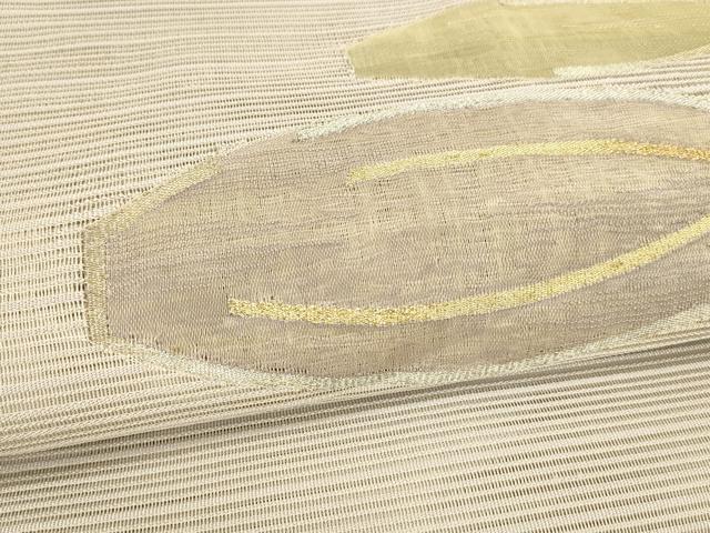 平和屋着物＊夏物 絽綴れ 八寸名古屋帯 抽象文様 金銀糸 正絹 逸品 DABB3241cm