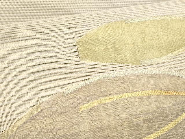 平和屋着物＊夏物 絽綴れ 八寸名古屋帯 抽象文様 金銀糸 正絹 逸品 DABB3241cm