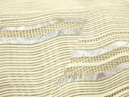 平和屋着物＊夏物　絽綴れ　八寸名古屋帯　よろけ縞　銀糸　正絹　逸品　DABB3242cm