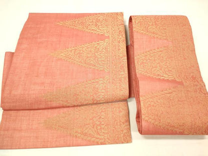 平和屋着物＊夏物 つけ帯 抽象文様 金糸 正絹 逸品 DABB3245cm