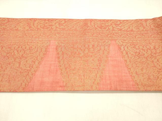 平和屋着物＊夏物 つけ帯 抽象文様 金糸 正絹 逸品 DABB3245cm