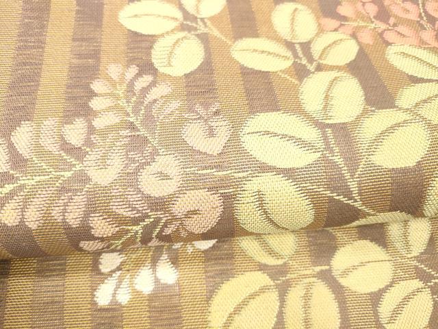 平和屋着物＊夏物 つけ帯 草葉間道 金糸 正絹 逸品 DABB3246cm