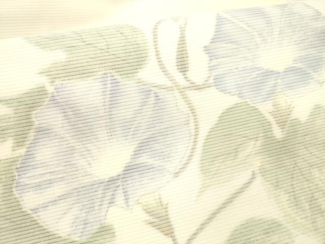 平和屋着物＊夏物 九寸名古屋帯 作家物 手描き 朝顔 DABB3249cm
