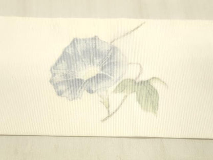 平和屋着物＊夏物 九寸名古屋帯 作家物 手描き 朝顔 DABB3249cm