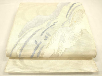 平和屋着物＊夏物 太鼓柄 本袋帯 流水文 銀糸 正絹 逸品 DABB3251cm