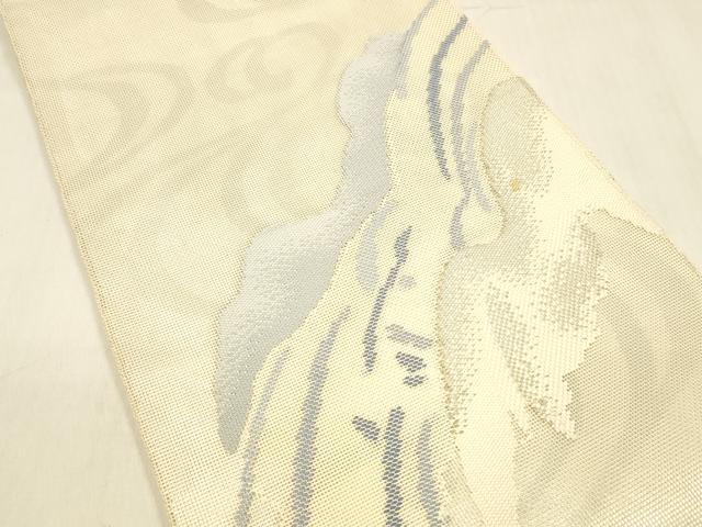 平和屋着物＊夏物 太鼓柄 本袋帯 流水文 銀糸 正絹 逸品 DABB3251cm