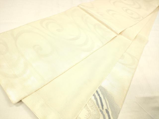 平和屋着物＊夏物 太鼓柄 本袋帯 流水文 銀糸 正絹 逸品 DABB3251cm
