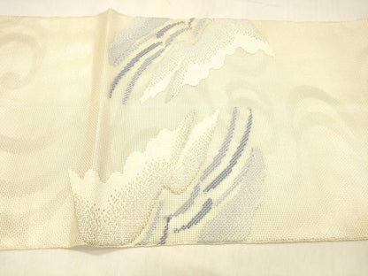 平和屋着物＊夏物 太鼓柄 本袋帯 流水文 銀糸 正絹 逸品 DABB3251cm