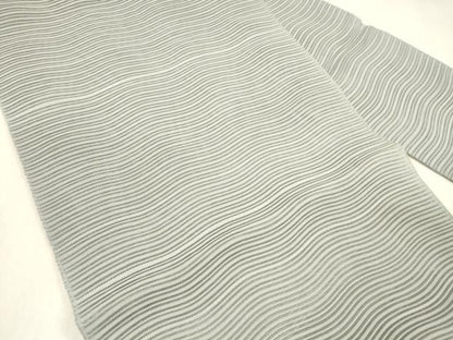 平和屋着物＊夏物 絽綴れ 八寸名古屋帯 よろけ縞 暁鼠色 正絹 逸品 DABB3258cm