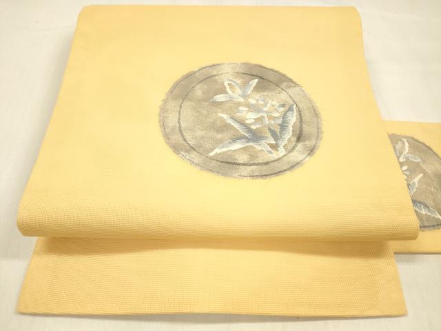 平和屋着物＊夏物 九寸名古屋帯 草花丸文 正絹 逸品 DABB3262cm