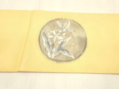 平和屋着物＊夏物 九寸名古屋帯 草花丸文 正絹 逸品 DABB3262cm
