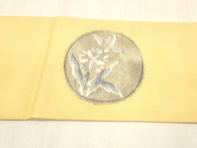 平和屋着物＊夏物 九寸名古屋帯 草花丸文 正絹 逸品 DABB3262cm
