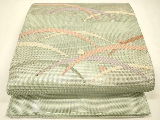 平和屋着物＊夏物 太鼓柄 本袋帯 露芝文 銀糸 正絹 逸品 DABB3266cm