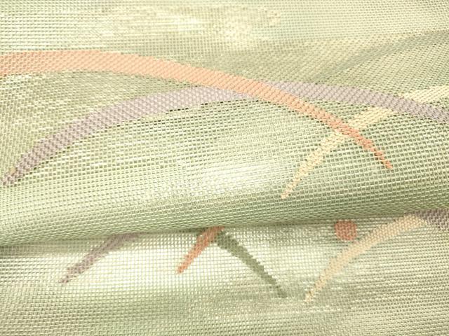 平和屋着物＊夏物 太鼓柄 本袋帯 露芝文 銀糸 正絹 逸品 DABB3266cm